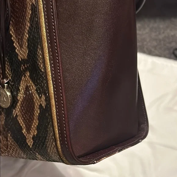 Brahmin Aubree - Savino Folklore- Brown Snake Print Women's Bag - Picture 8 of 16